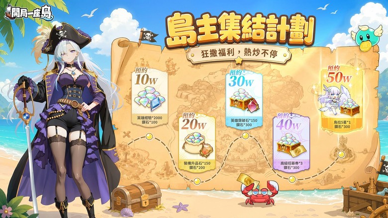 《開局一座島》7月30日 超爽熱炒塔防 RPG 正式登場 | 兌換碼:IslandHeroes | 開局送2,240抽、神話英雄 還能釣魚、探索海底遺跡、放置掛機輕鬆養成 享受割草與策略兼具的海島冒險