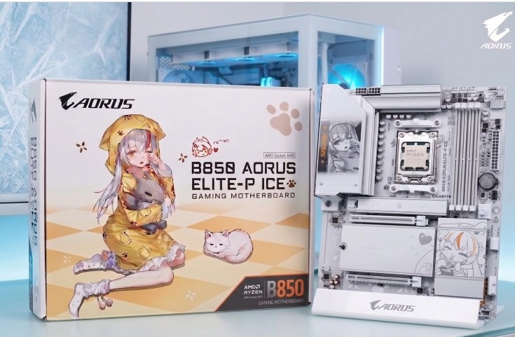 技嘉可愛雕妹 Ari 再進化 B850 AORUS ELITE-P ICE