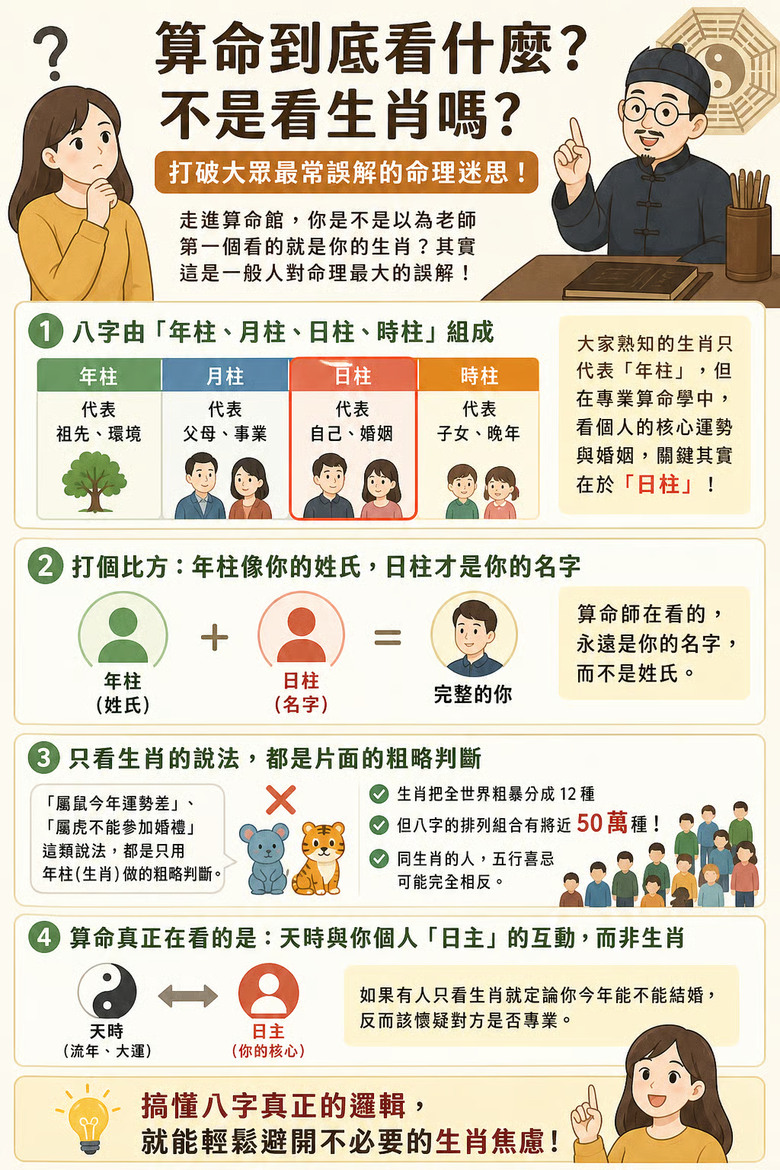 【婚禮民俗】算命到底看什麼？不是看生肖嗎？打破大眾最常誤解的命理迷思！