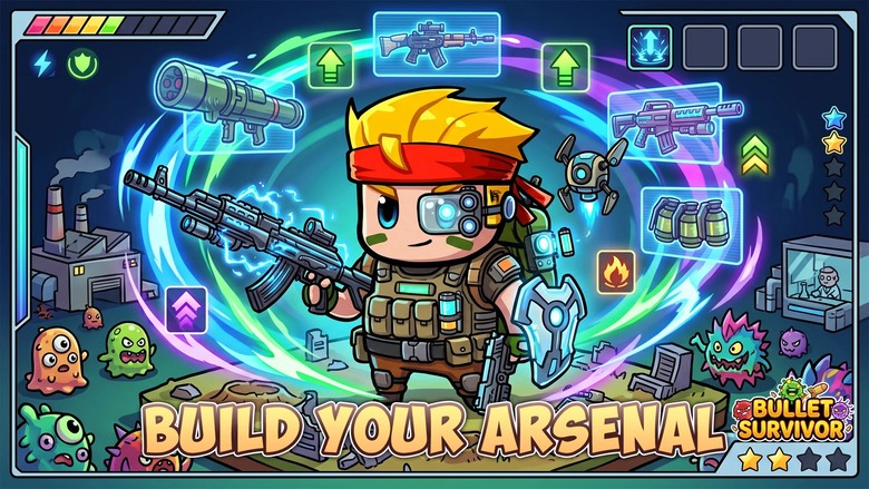 《Bullet Survivor - TD Shooter》子彈倖存者 7月21日正式上線 融合塔防、Roguelike、割草射擊與自動戰鬥玩法 | 面對病毒大軍 收集強力技能、升級武器 掃蕩滿屏敵人