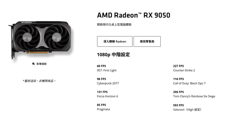 AMD Radeon RX9050 顯示卡登場!具備 8GB/4GB 雙版本 最入門的 8K 點燈卡選擇?