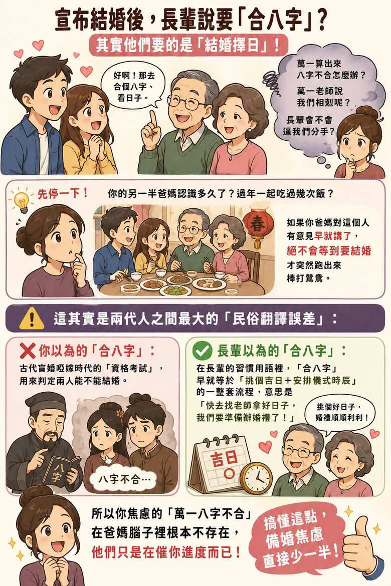 宣布結婚後，長輩說要「合八字」？