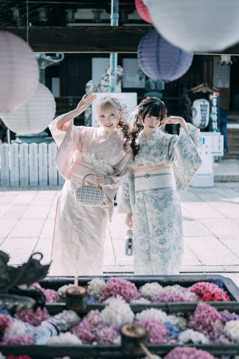 楊谷寺繡球花 - 和服雙女子漫遊 Kyoto