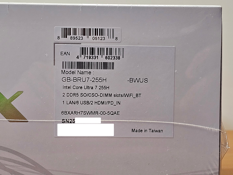 點我看大圖 GIGABYTE BRIX GB-BRU7-255H 迷你電腦開箱