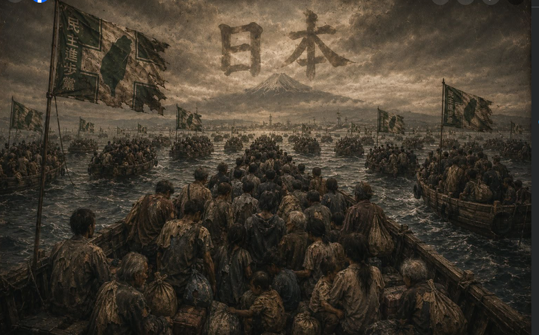 股匯雙崩，賴清德未來的命運可能如FB網友做的示意圖