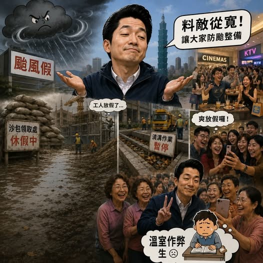 「料敵從寬」淪遮羞布？蔣萬安亂放颱風假挨轟作家痛批：把市民當笨蛋
