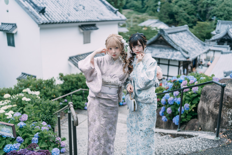 楊谷寺繡球花 - 和服雙女子漫遊 Kyoto