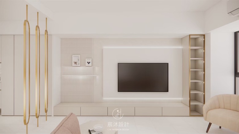 點我看大圖 【開箱】高端奶油住宅|17坪也能住出豪宅級質感|高雄室內設計