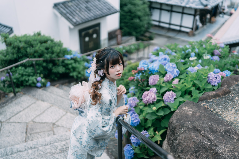 楊谷寺繡球花 - 和服雙女子漫遊 Kyoto