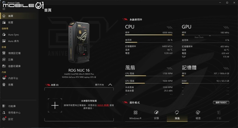 ROG NUC16 Edition 20 電競迷你電腦開箱實測 要價近 20 萬的迷你主機最強之作！