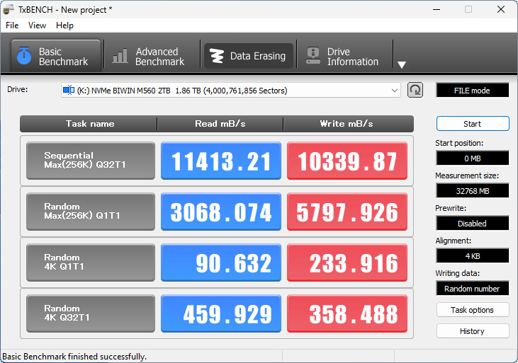 【開箱簡測】Biwin M560 PCIe Gen5.0 x4 NVMe HMB 2TB SSD 效能簡測 (圖多)