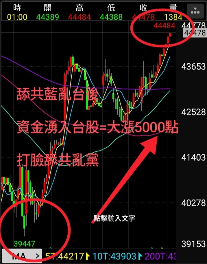大漲5000點=外資裁決=藍亂台