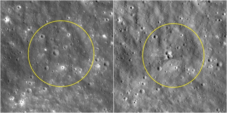 NASA公布SpaceX火箭殘骸撞擊月面後照片