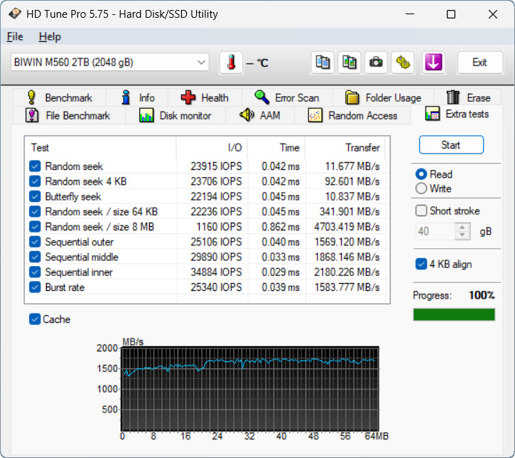【開箱簡測】Biwin M560 PCIe Gen5.0 x4 NVMe HMB 2TB SSD 效能簡測 (圖多)
