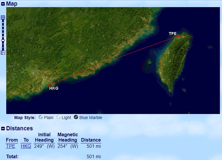 點我看大圖 香港|港航 HX253 A320-200 台北TPE-香港HKG 飛行紀錄