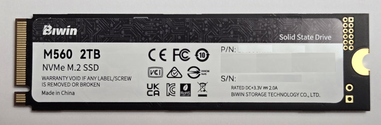 【開箱簡測】Biwin M560 PCIe Gen5.0 x4 NVMe HMB 2TB SSD 效能簡測 (圖多)