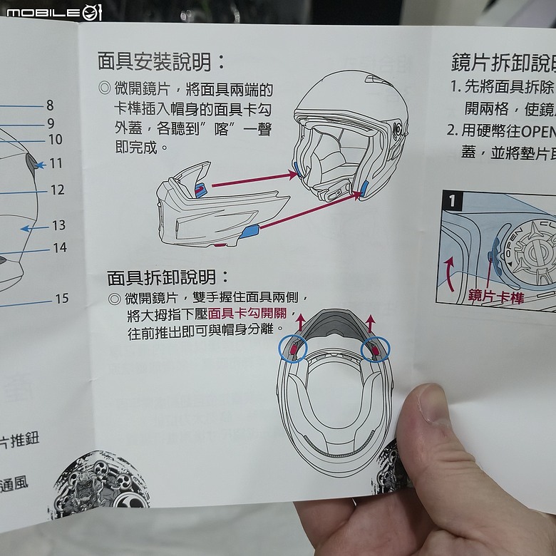 點我看大圖 【開箱】ZEUS 瑞獅 ZS-613H 可拆卸式面甲 ,全罩、3/4任意切換!