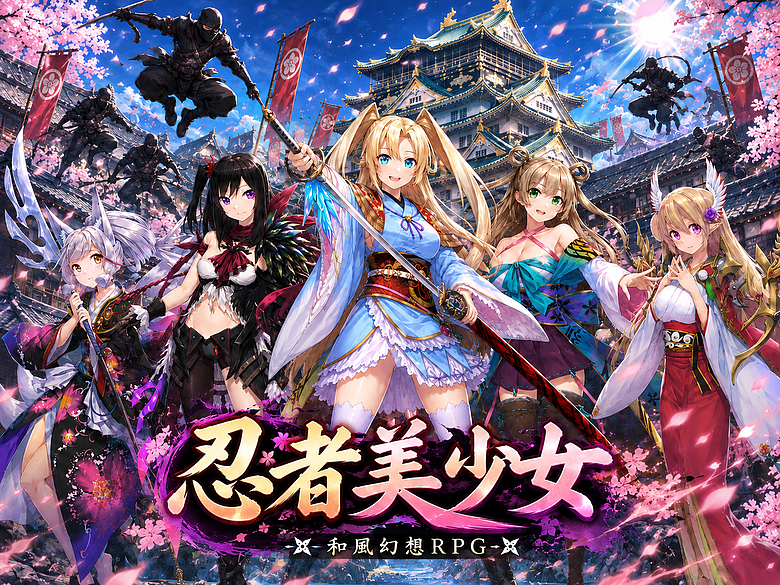 [自製遊戲] 日式和風女性向RPG「忍者美少女」！免費遊戲，歡迎實況！