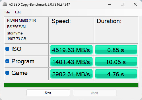 【開箱簡測】Biwin M560 PCIe Gen5.0 x4 NVMe HMB 2TB SSD 效能簡測 (圖多)