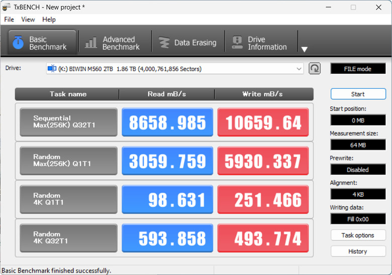 【開箱簡測】Biwin M560 PCIe Gen5.0 x4 NVMe HMB 2TB SSD 效能簡測 (圖多)