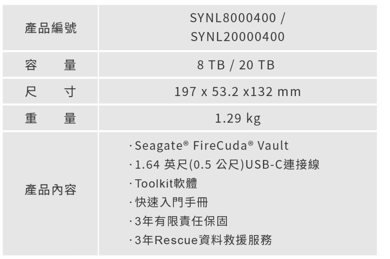 【開箱簡測】Seagate FireCuda X Vault 8TB 效能簡測 (圖多)