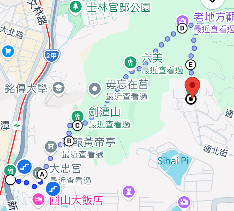 搭 捷 運 登 走 劍 潭 山 親 山 步 道