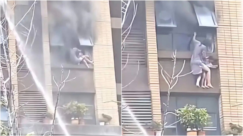 連雲港火災 消防只噴水不施救致母子墜亡 惹眾怒
