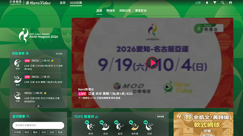 中華電信 MOD/Hami Video 直播亞運|棒球公播齊聚球迷為中華隊加油
