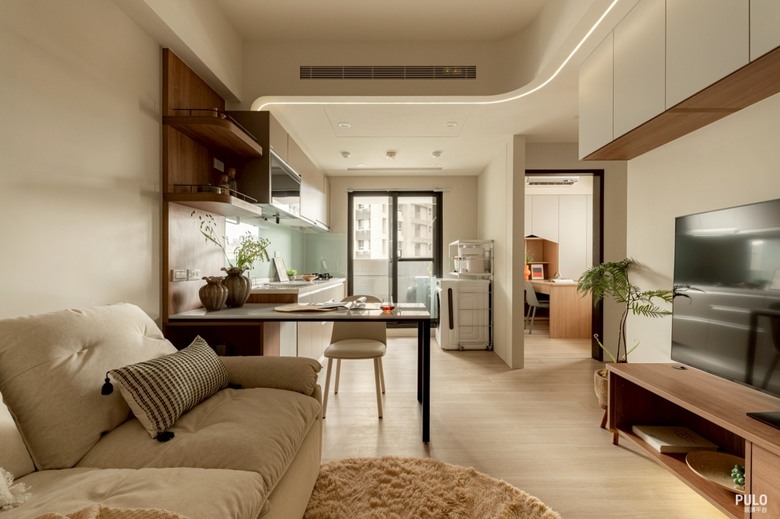【開箱】高雄室內設計，燕麥色木作收納放大10坪小宅生活感！