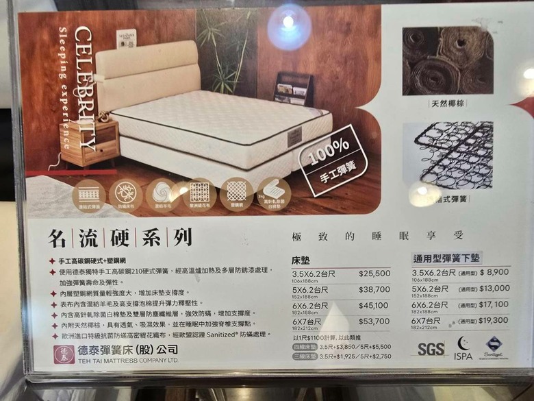 分享高雄5間床墊試躺心得 睡眠王國/德泰/仙度瑞拉/德瑞克/老K