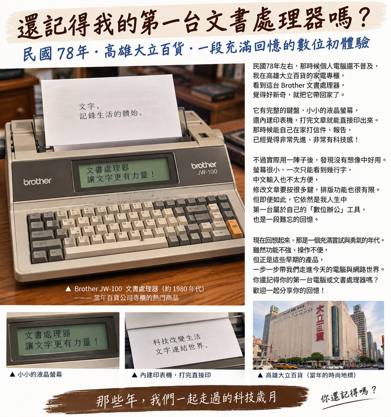還記得文書處理器嗎？當年5萬元買回家的科技夢。