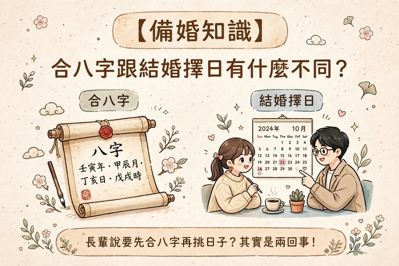 【備婚知識】「合八字」跟「結婚擇日」有什麼不同?