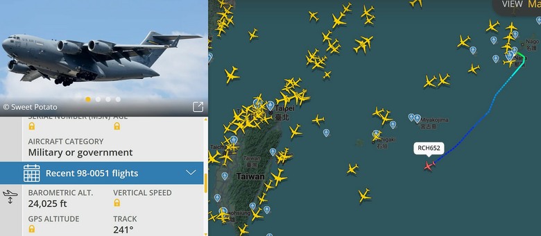 C-17A ( RCH652 ) 09262025 目前......接近東部海域 !
