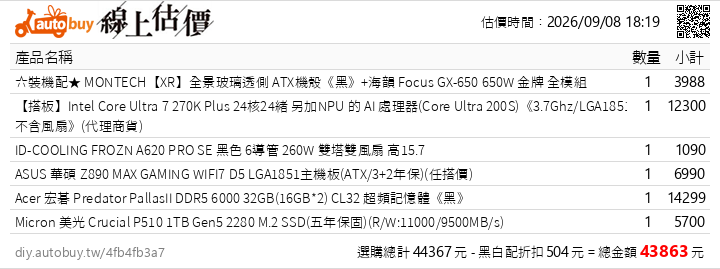 【求助】預算約4萬，主要 Lightroom / Capcut / Premiere，想組一台影音剪輯主機