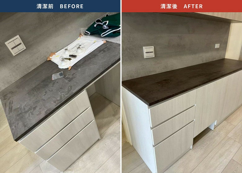 台中北屯裝潢細清分享：願不願意清抽屜內側、窗溝、地磚縫這些住進去不會再清的死角很重要