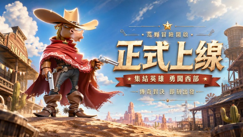 《牛馬通緝令》9月9日 正式上線 熱血動物西部冒險手遊 | 禮包碼:WELCOMEFB | 海量動物英雄自由招募 激戰街頭惡勢力、重建西部小鎮 挑戰牛仔競技、荒野淘金、鐵路護送與農場經營 復興昔日城鎮