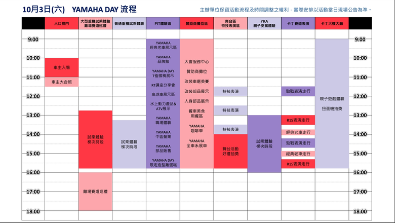 進來討論YAMAHA DAY