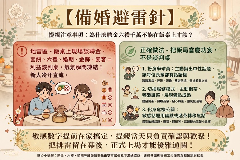 【備婚避雷針】提親注意事項：為什麼聘金六禮千萬不能在飯桌上才談？