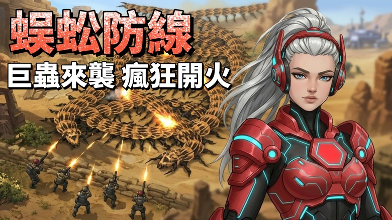 《蜈蚣防線》Worm Defense 9月23日更新 軍武槍械題材 生存肉鴿射擊手遊 | 超巨大蠕蟲從地底爆發 單手操作 拿起武器持續射擊 把巨型蠕蟲一節一節轟碎！升級時從3種隨機技能中做出選擇