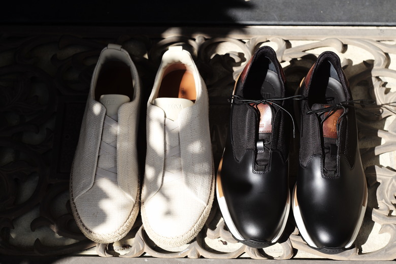點我看大圖 懶人鞋:Zegna Triple Stitch vs. Berluti Fast Track Slip On