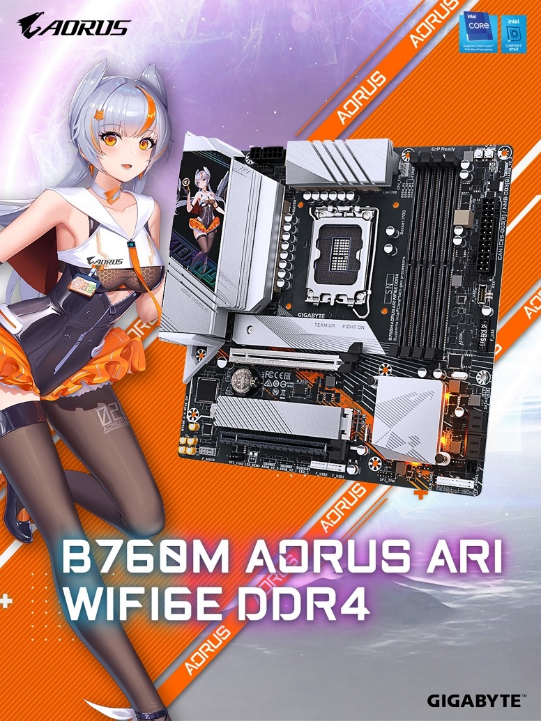雕妹帶著 D4 繼續戰 B760M AORUS ARI WIFI6E DDR4