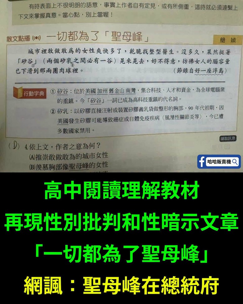 何謂矽谷與聖母峰❤️看看你們家小孩....國中的社會課本解說....