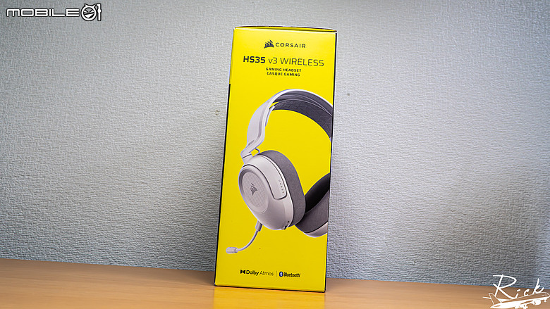 點我看大圖 【開箱】入門Dolby Atmos三模無線耳機 | CORSAIR HS35 v3 WIRELESS WHITE