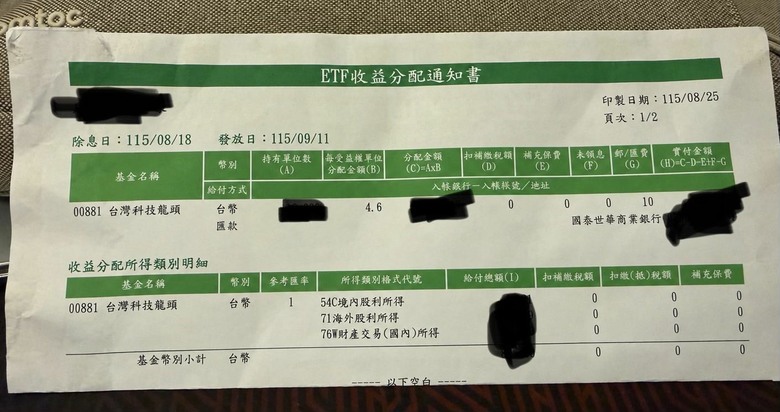 00881配息4.6下來了，是驚喜還是驚嚇？