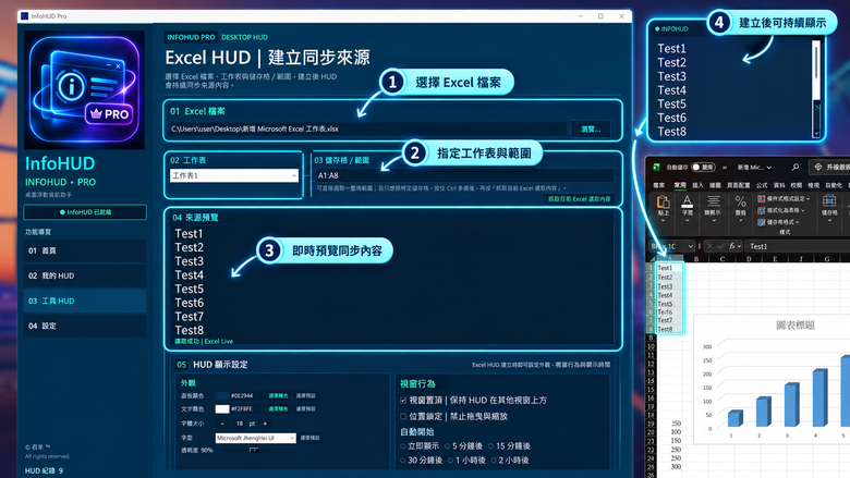 分享自製 Windows 工具 InfoHUD Pro v1.1，改善多螢幕浮動視窗操作