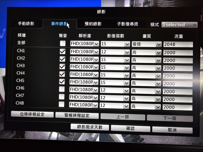 AVTECH監控主機位移偵測設定