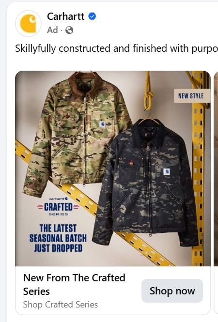 2026 Carhartt(卡哈特) 美國限定CRAFTED 外套迷彩版