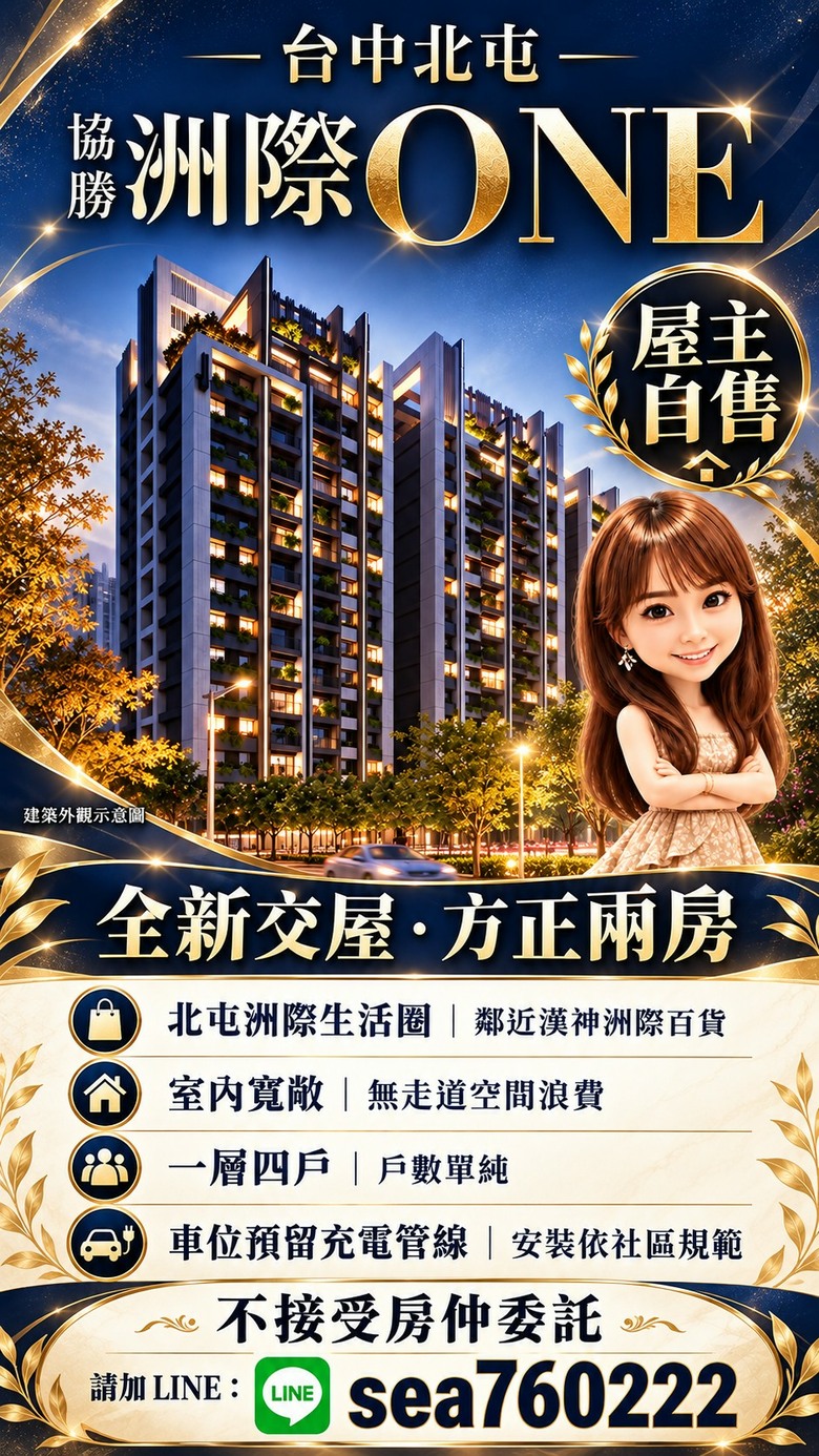 ⭐️屋主自售 超便宜! 協勝洲際 散步到 洲際棒球場+漢神百貨