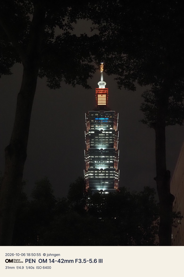 【實測】OMSYSTEM PEN 夜拍直出與DXO降噪的對比圖