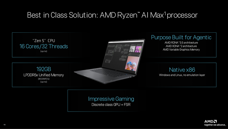 AMD 再度強調自家 Ryzen AI Max+ 處理器在 AI 代理時代的三大優勢 以 x86 架構搭配 Windows 原生支援提供完整生態系支援